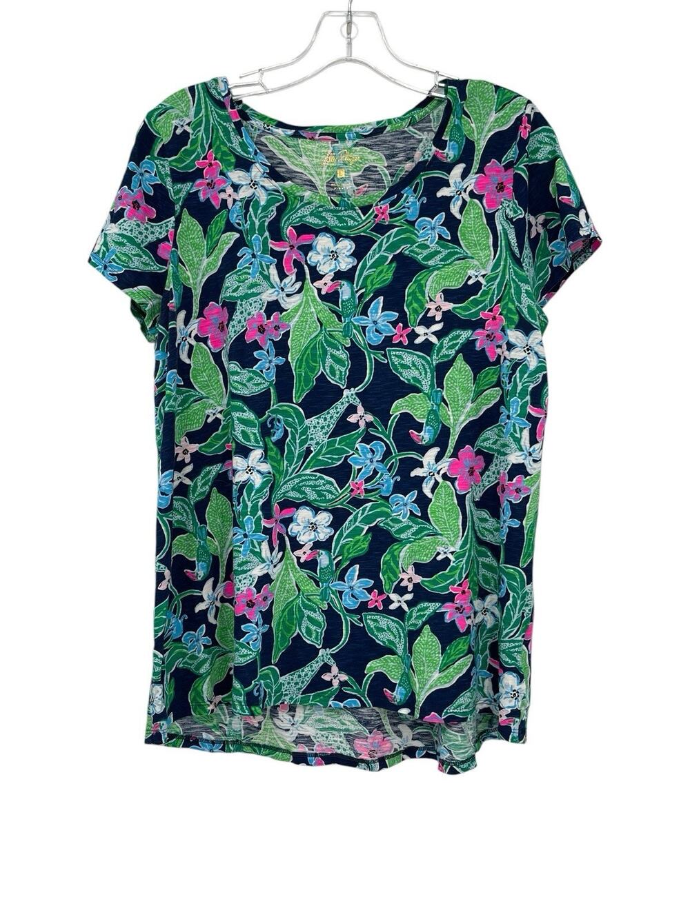 Lilly Pulitzer Etta Scoop Neck Top Multi Untamed Size Large
